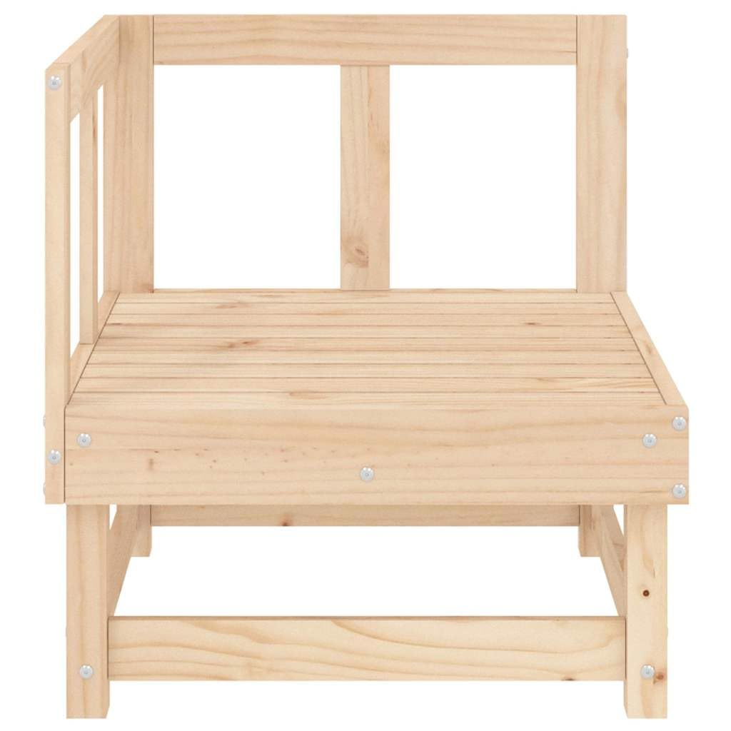 Sofá esquinero de jardín 2 piezas de madera maciza de pino con diseño de listones robustos para terraza y balcón, cómodo respaldo, estructura modular para combinación de salón flexible,