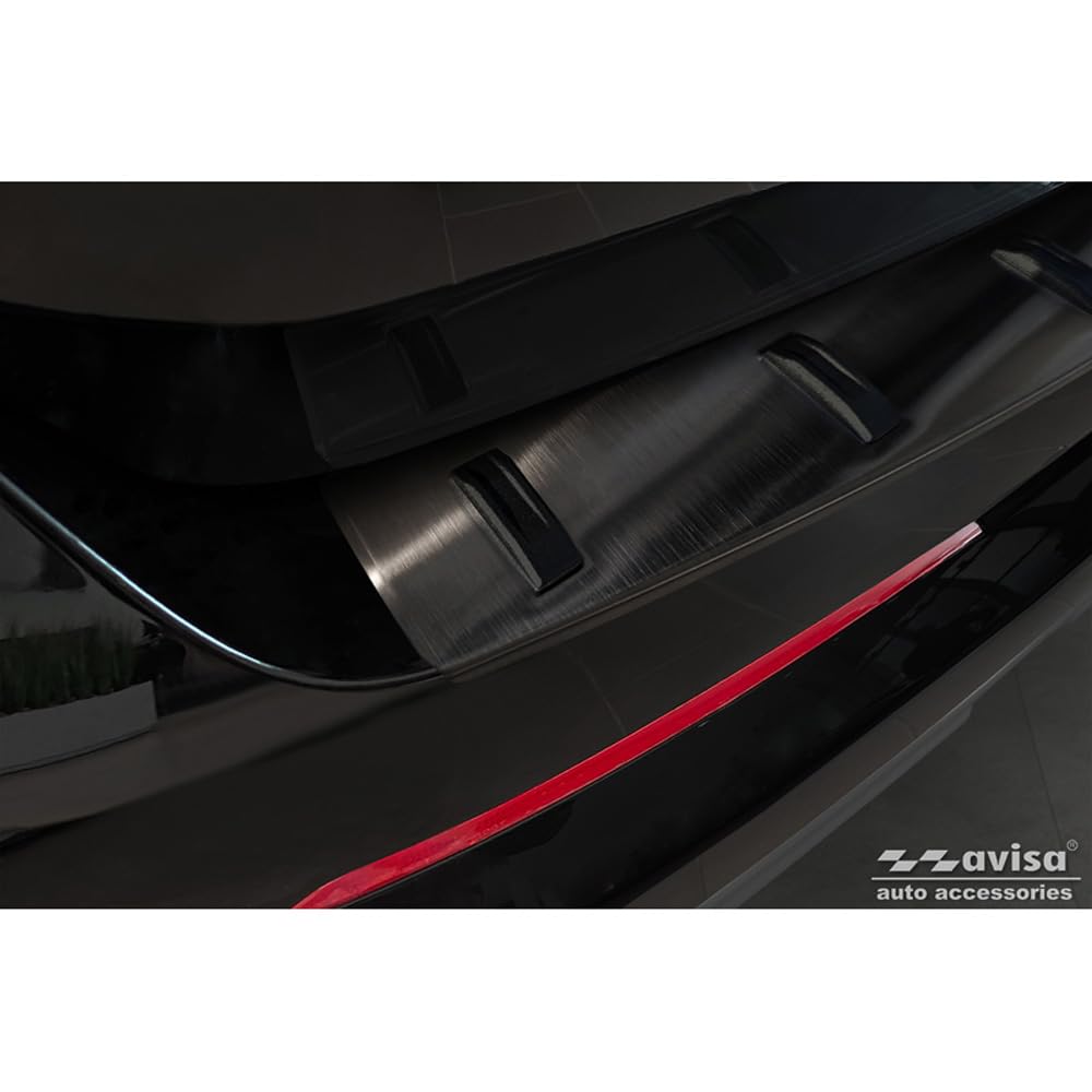 Avisa Protezione paraurti Posteriore in Acciaio Inox Nero Compatibile con BMW X1 U11 / X1 U11 xLine 2022- 'Strong Edition'