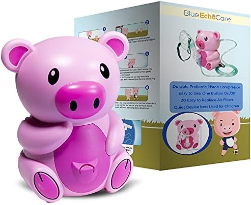 Weezy Pig Nebulizer with All Accessories, Carrying Case, 5 filters, Portable and Compact for Adults and Children