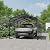 12x20 FT Metal Carport, Garage with Updated Frame Structure, Galvanized Steel Roof and Enhanced Base Canopy, Metal Garage Car Shelter Shade for Car, Boats and Truck