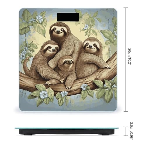 Báscula Sloth Family vidrio templado digital 400lb miniatura 2