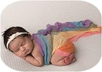 Vista 10 de Coberllus Accesorios de fotografía para bebés recién nacidos, tela elástica y ondulada, para sesión de fotos de niños y niñas (rosa claro)