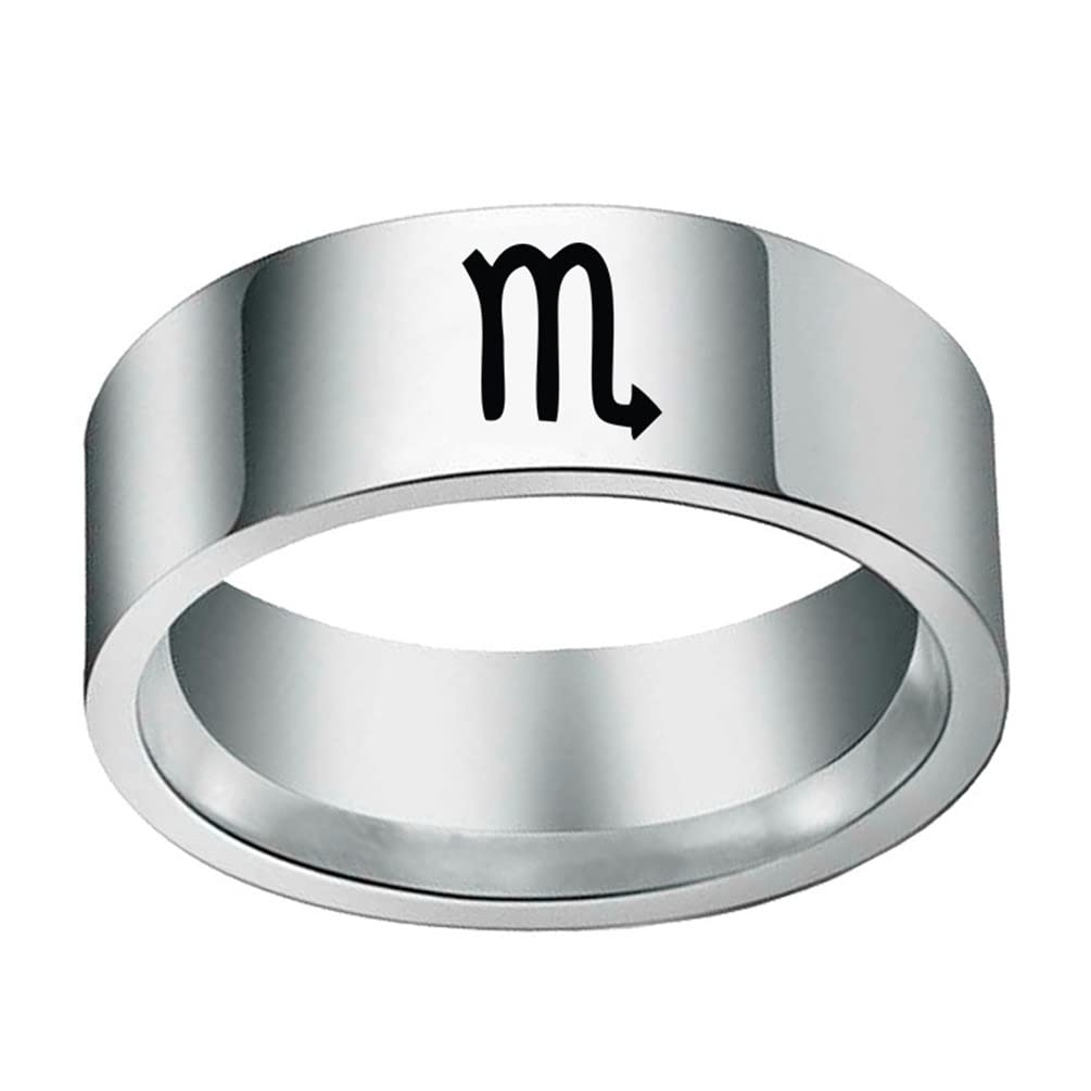 Unisex 12 Zodiac Sign Statement Ring