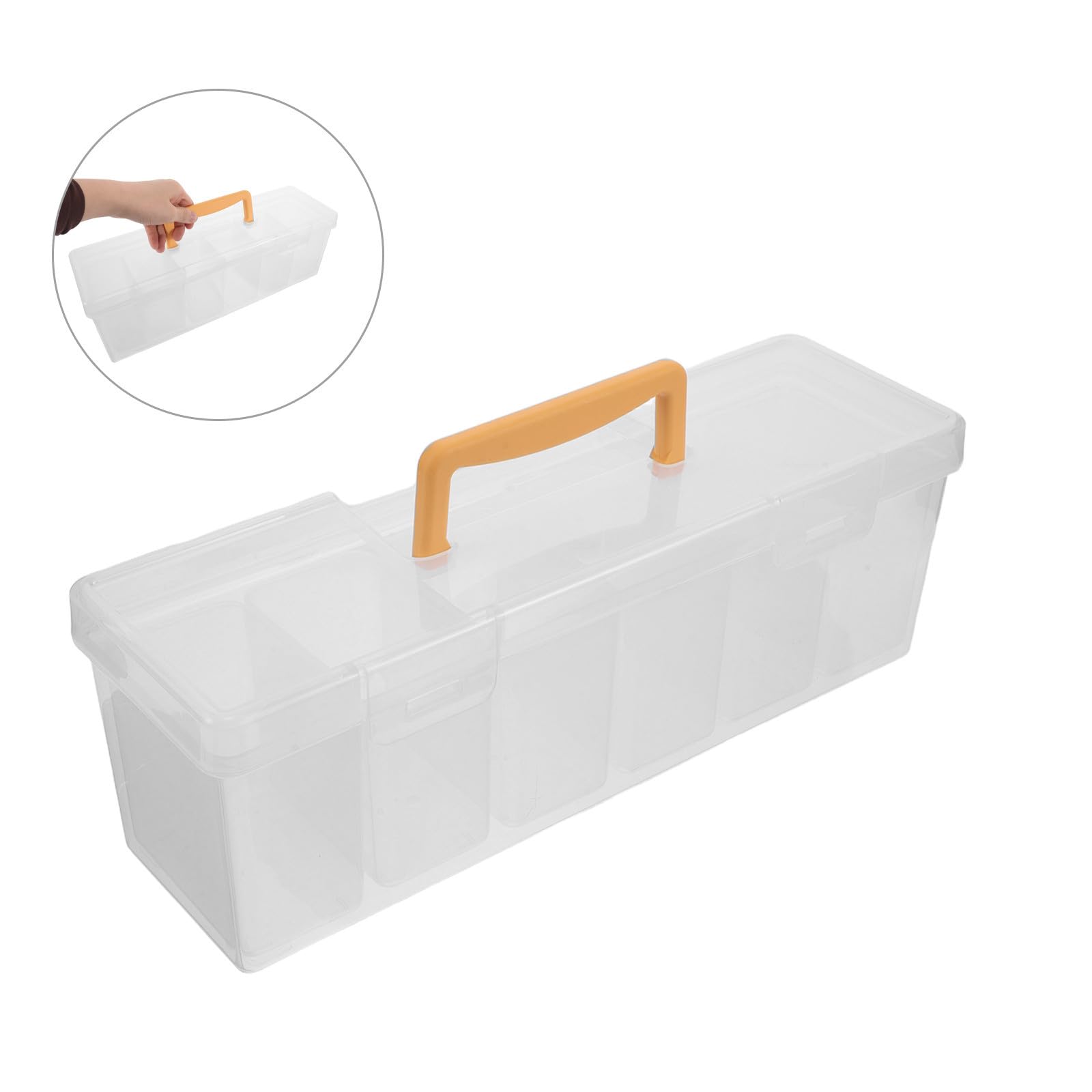 SUPVOX Boîte de Rangement pour Graines Transparente avec Poignée et Compartiments Organiseur Portable Plastique pour Jardinier et Stockage des Semences