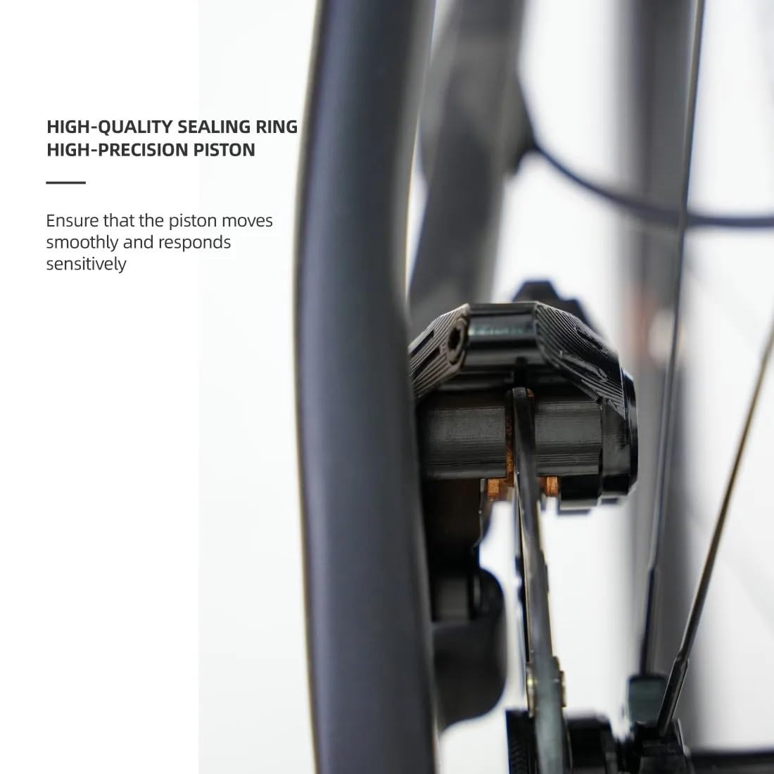 Pinzas de Disco hidráulico de Montaje Plano de 4 pistones, Abrazaderas de Aceite Mineral, Frenos térmicos CNC de Aluminio para Bicicleta de Carretera(No Rotor Black)