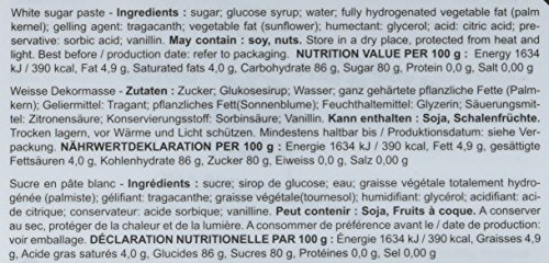 Massa Ticino Rollfondant Bride White, das Original von Carma aus der Schweiz, weiß 1kg - Image 6
