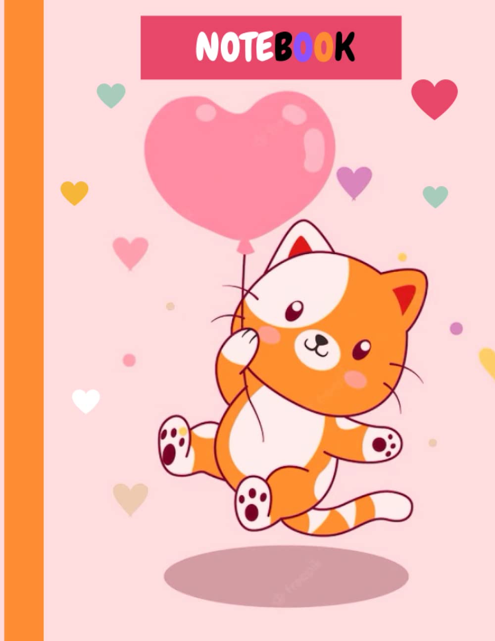 NOTEBOOK: Notebook: Cute Colorful Cats College Ruled Lined Pages (8.5 x 11 in with 120)