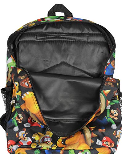 Super Mario Bros. Backpack All Over Character Print 16" Bag - Image 4