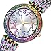 Bisley Women Rainbow Watch Metal Bracelet Iced-Out Face Easy to Read Watch