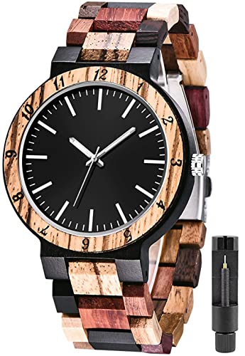 Tiong-Wood-Watch-Handmade-Bamboo-Analog-Quartz-Foldover-Clasp-Wood-Strap-Wooden-Watches-for-Men-Christmas-Thanksgiving-Birthday-Gift-Fathers-Days