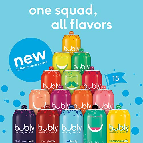 Bubly Sparkling Water, 15 Flavor Sampler, 12 fl oz Cans, (18 Pack), Blue - Thumbnail 5