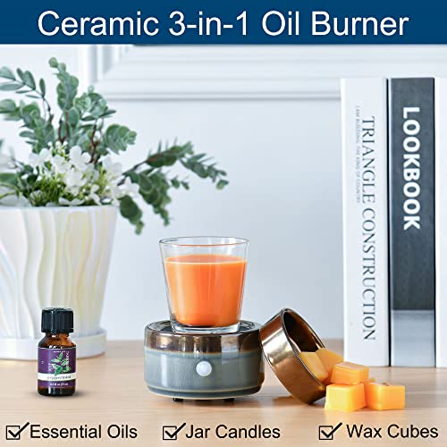 kobodon Ceramic Candle Wax Warmer,Home Fragrance Diffuser, Wax Melter Fragrances Candles Oils, Fragrance Warmer Candles or Wax Melts as Gifts for Mom Grandma Women