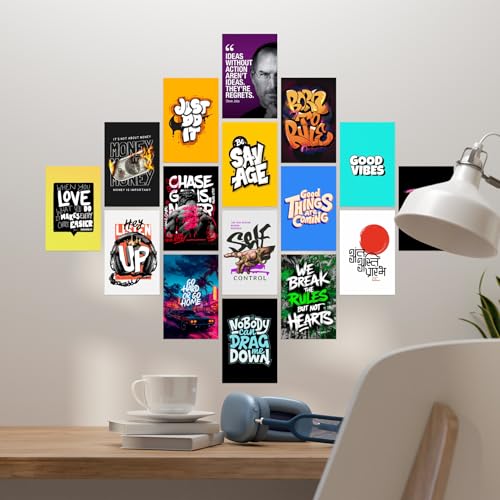 Image of 54 Motivational & Inspirational Aesthetic Mini Posters (4 x 6 Inch) | Premium Wall Collage Kit for Room, Office, Dorm & Home Decor