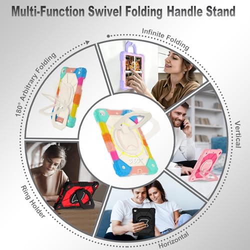 Image of Auizotl Case for iPad 9th /8th /7th Generation 10.2 Inch iPad Case 9th Generation with Screen Protector /Rotate Stand /Pen Holder,Military Grade Shockproof i Pad 9th /8th /7th Gen Cases,Colorful