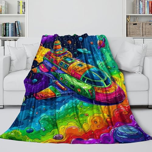 Couvertures flanelle anti-transpiration plaid chaud extraterrestre - 5