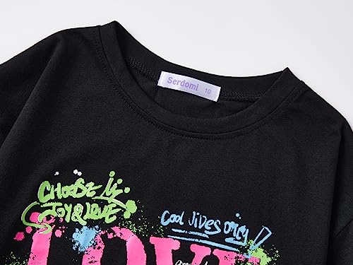Image of Stylish Graffiti /Butterfly /Tropical Crop Top for Little & Big Girls - Cool Summer T-Shirt Clothes Size 6-18