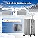 ALPHA CAMP Koffer Größe XL Reisekoffer Leicht Hartschalenkoffer Polycarbonat 92L Luggage Suitcase mit Rollen TSA Schloss & Aluminium Rahmen Handgepäck 40 * 36 * 77cm Grau