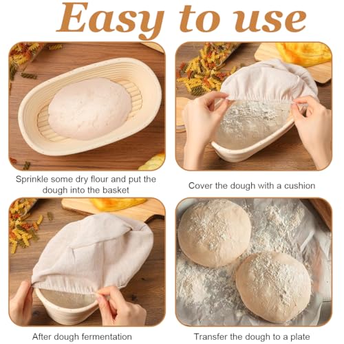 Miniatura 4 de Wusjcof 2 Piezas Paño De Lino Para Panadería Tejido De Masa Paño De Fermentación Para Preparación De Masa Y Horneado 25cm
