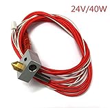 HICTOP Assembled Extruder Hot End for RepRap 3D Printer 1.75mm Filament, 0.4mm Nozzle, 24V 40W Heater, NTC Thermistor Hotend