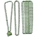 16-Count St. Patrick's Day Party Necklaces - Shot Glass Beaded Necklace, Shamrock Necklaces, Party Favors Green, 30 Inches