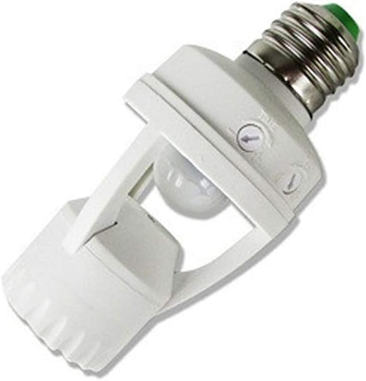 E14 Screw Light Bulb Holder LED PIR Infrared Motion Sensor Lamp Switch Socket for Bathroom,Stairs,Front Door,Garage