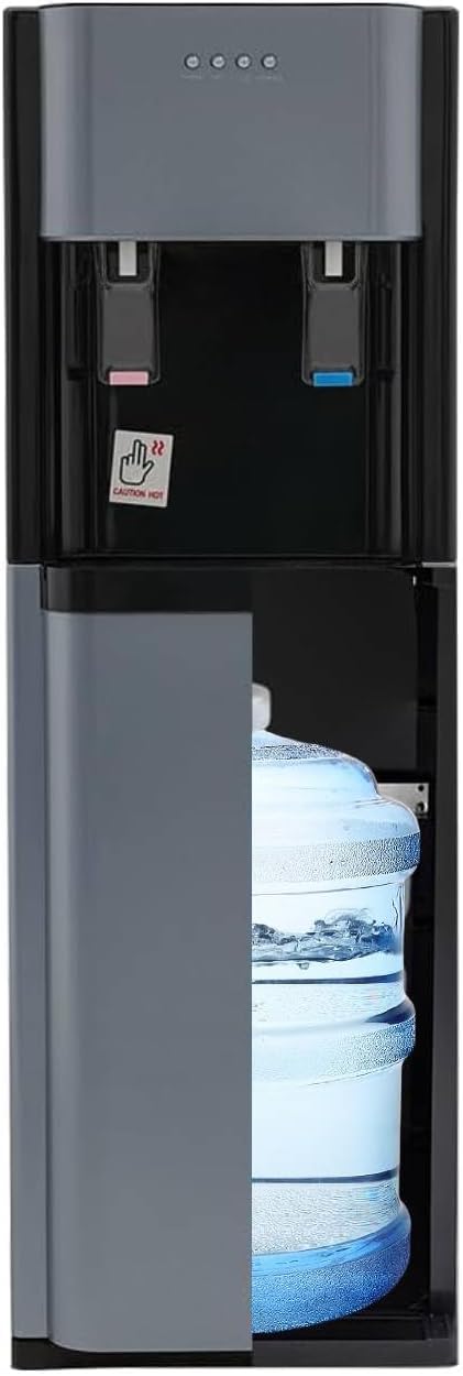 Bottom Loading Water Dispenser, Water Dispenser for 5 Gallon Bottle, Hot Cold Water Dispensers for Home and Office Use, 304 Stainless Steel Liner, Multiple Security Protections (Dark Grey)