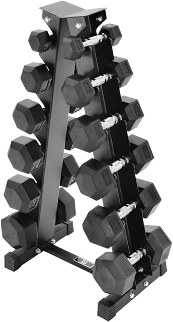 Equipped Gym - Weights Dumbbells Set With A Shaped Rack Stand With Cast Iron Gym Weights. Gym Equipment For Home And Commercial Use For Both Men And Women