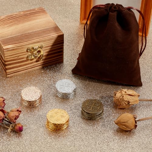 HOBBIESAY Games Pirate 40 Gold Treasure Coin Set Replica Spanish Doubloons for Pirate Party Decorations Favors Pirate Treasure Chest for Halloween Adventure Themed Party Props Decor - Image 4