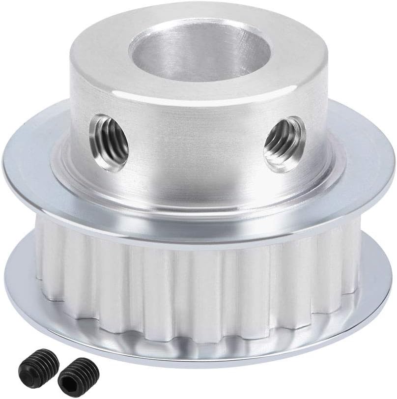 uxcell Aluminum XL 20 Teeth 12mm Bore Timing Belt Pulley Flange Synchronous Wheel for 10mm Belt