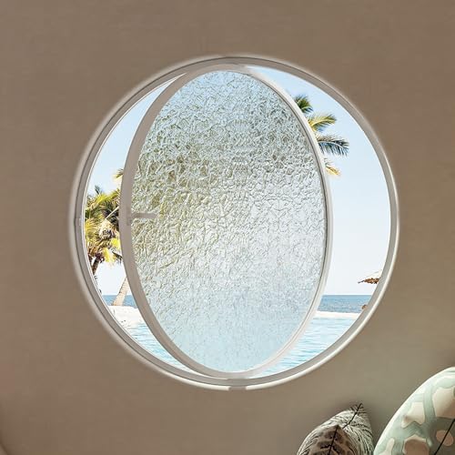 Obrotowa o 360° okrągła lampa portowa ze szkła hartowanego | okno do montażu podtynkowego ze stopu aluminium do łazienki sypialni salonu | elegancki biały design 60 cm akcent do dekoracji domu