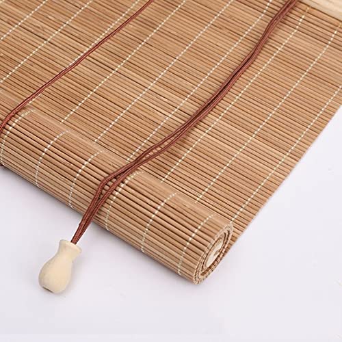 Sh000ad Retro Bambus Rollo Jalousine Bambusrollo,Seitenzugrollo mit Zubehör,Sonnenschutz und Sichtschutz Vorhang,Raffrollo Für Innenfenster Außen Küche Balkon,Anpassbar (W 90 x H 200cm) Cover