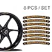 A/X 13cmx1.3cm 8X for Bridgestone Rim Sticker Wheel Stripes Set Car Motorbike Motorcycle