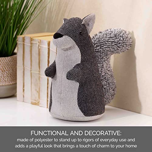 Elements 5.91X9.45X8.66 Inch Gray Squirrel Weighted Fabric Door Stopper #TOP3
