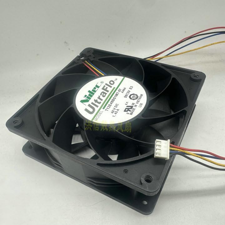T12E48BS1M7-07 Cooling Fan, 120mm DC 48V, Ball Bearing, 4-Wire for High-Power Equipment