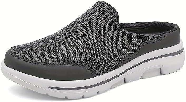 Mens Slip-on Mules Half Sneakers, Casual Walking Shoes Outdoor, Backless Sneakers, Open Back Shoes