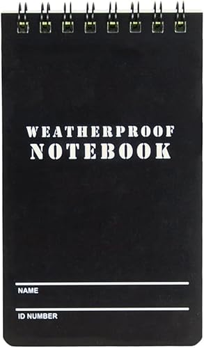 Fox Outdoor Productos Cuaderno de estilo militar resistente a la intemperie, negro, 3" x 5"