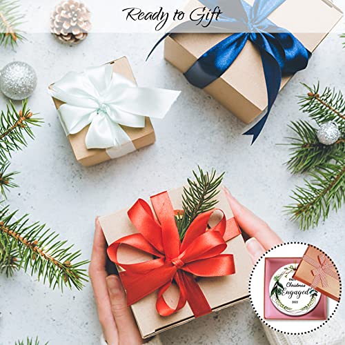 2022 Our First Christmas Engaged Ornaments, Engagement Wedding Bridal Shower Gift For Couple, Ceramics Two-Side Printed Xmas Ornaments Decorations For Christmas Trees 3 Inch #TOP6