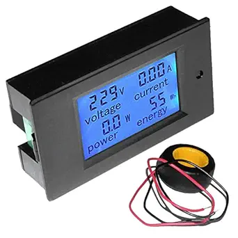 xcluma Voltage Current Power Watt Energy meter Gauge AC 80 to 260V 100A 100 Ampere Volt meter Watt Kwh Power Meter, 4 in 1 meter
