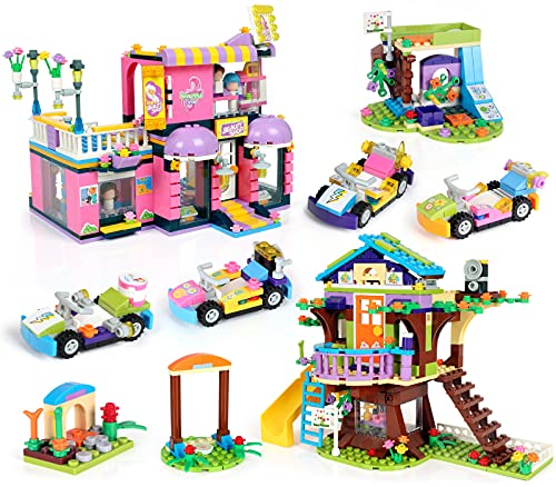 1193 Pieces Friends Tree House Building Kit, Treehouse City Play Hair Salon Fun Building Blocks Sets, STEM Toy Creative Roleplay Gift for Kids Boys Girls Aged 6-12