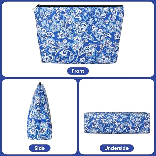 Bolsa para fichas Mahjong estándar con cremallera azul miniatura 3