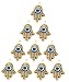 DIY lot of 10 Gold HAMSA HAND "Evil Eye" Lucky Charm Pendant Kabbalah Jewelry
