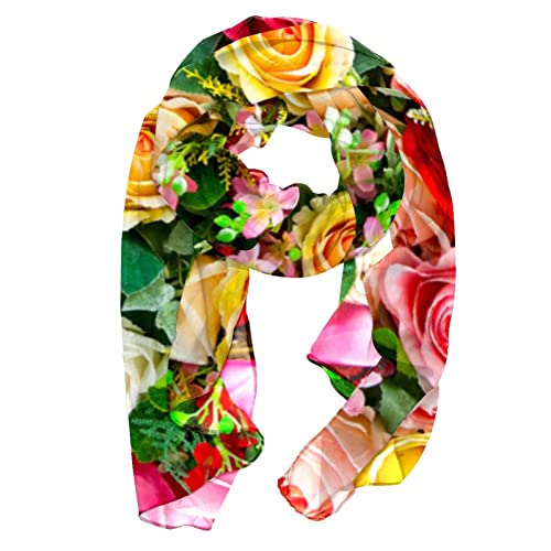 Bufanda ligera colorida del chal de las señoras/de las mujeres del patrón de las flores para la temporada, Multicolor 8