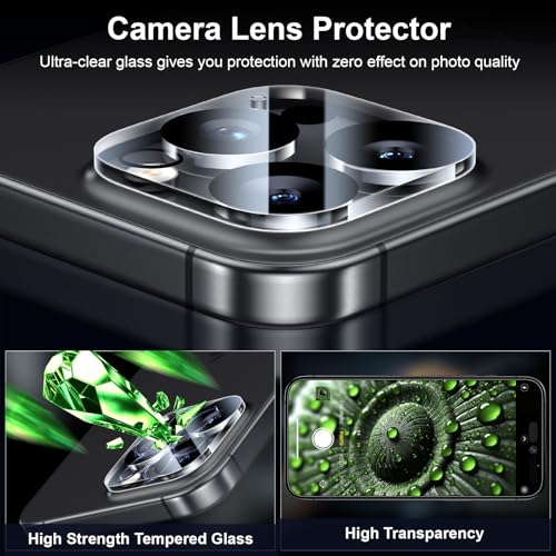 Image of Esanik [2+2 Pack for iPhone 13 Pro 6.1'' Privacy Screen Protector - Anti-Spy Tempered Glass & Camera Lens Cover, Military-Grade 9H Hardness, Anti-Scratch, Flawless Fit Tray