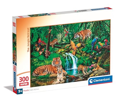 Clementoni Jigsaw Puzzle The Jungle Retreat 300 Pieces - Supercolor Puzzle For Children 9-11 Years, Cartoon, Gift For Boy/Girls, Puzzle For Kids, Made In Italy, 21721