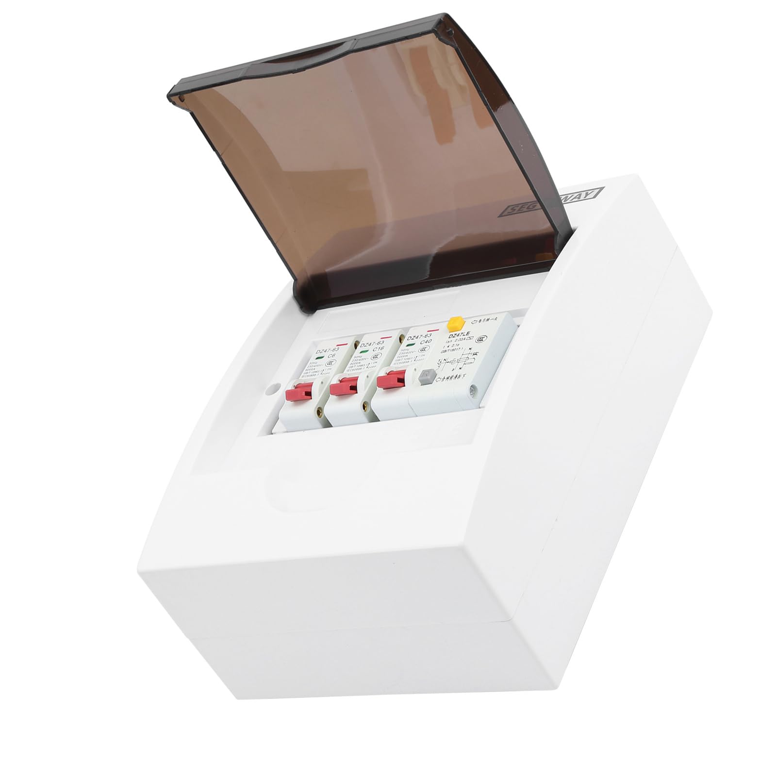 Boîte à Fusibles 2 Voies avec Disjoncteur Différentiel 40A 30mA et 2 Disjoncteurs pour Garage, Atelier et Maison, IP65 Étanche, Installation Facile
