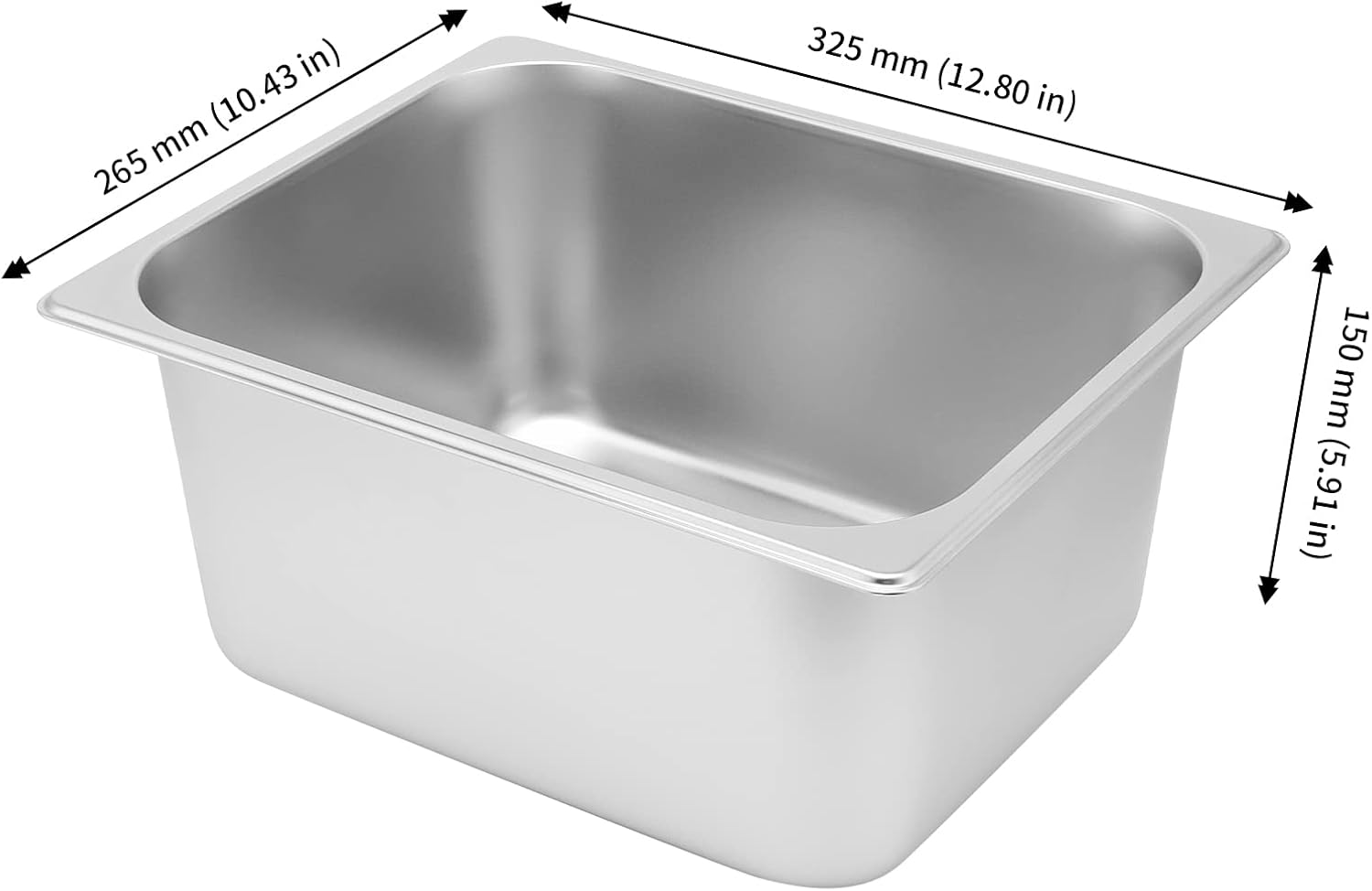 JAPCHET 4 Pack Stainless Steel Steam Pan, 1/2 Size 6 Inch Deep, Anti-Jam Hotel Pans Commercial Metal Food Catering Tray for Buffet, Restaurant