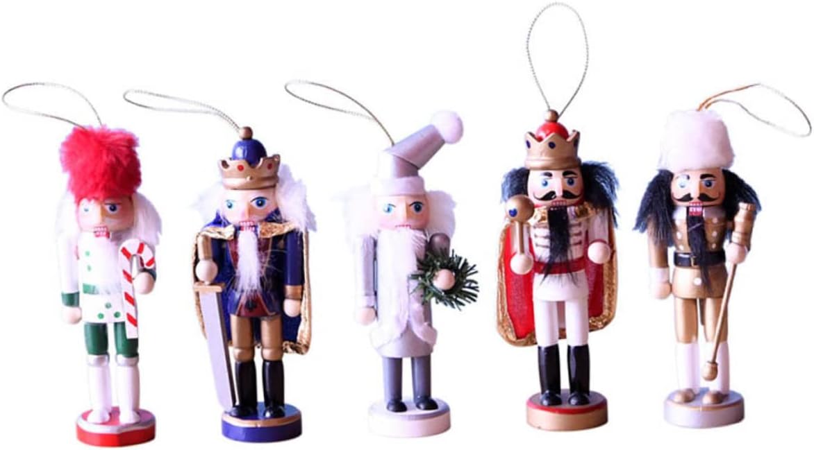 5pcs Nutcracker Ornaments Puppet Decorations for Christmas Festive Scene Decor for Holiday Style and Home Decor Charming Nutcracker Figurines