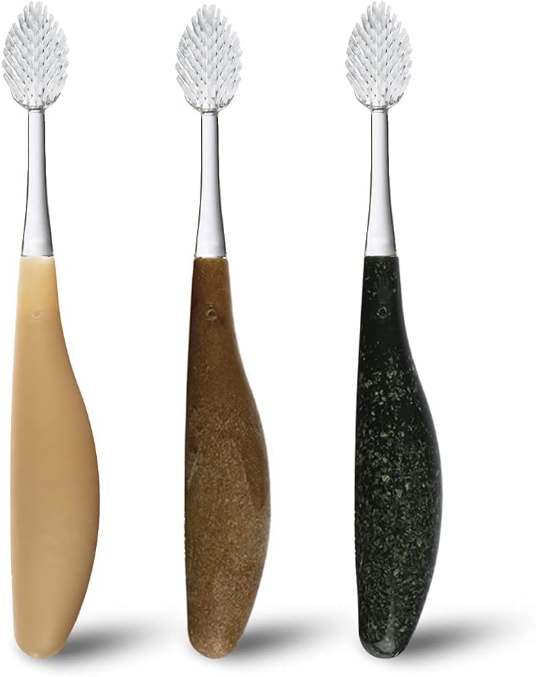 RADIUS Toothbrush Source Floss Brush BPA Free & ADA Accepted Improve Gum Health & Reduce Gum Issues - Soft - Cornstarch/Hemp/Money - Pack of 3