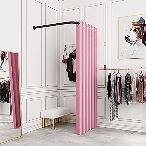 Vestidor de tienda de ropa en forma de L, divisor de habitación con protección de privacidad, vestuario móvil montado en la pared, vestidor de instalación simple y estante de exhibición para centros