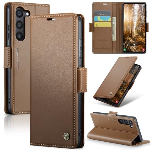 owlhold for Samsung Galaxy S24 FE 6.7" Flip Case, Cash & Card Slots, Brown